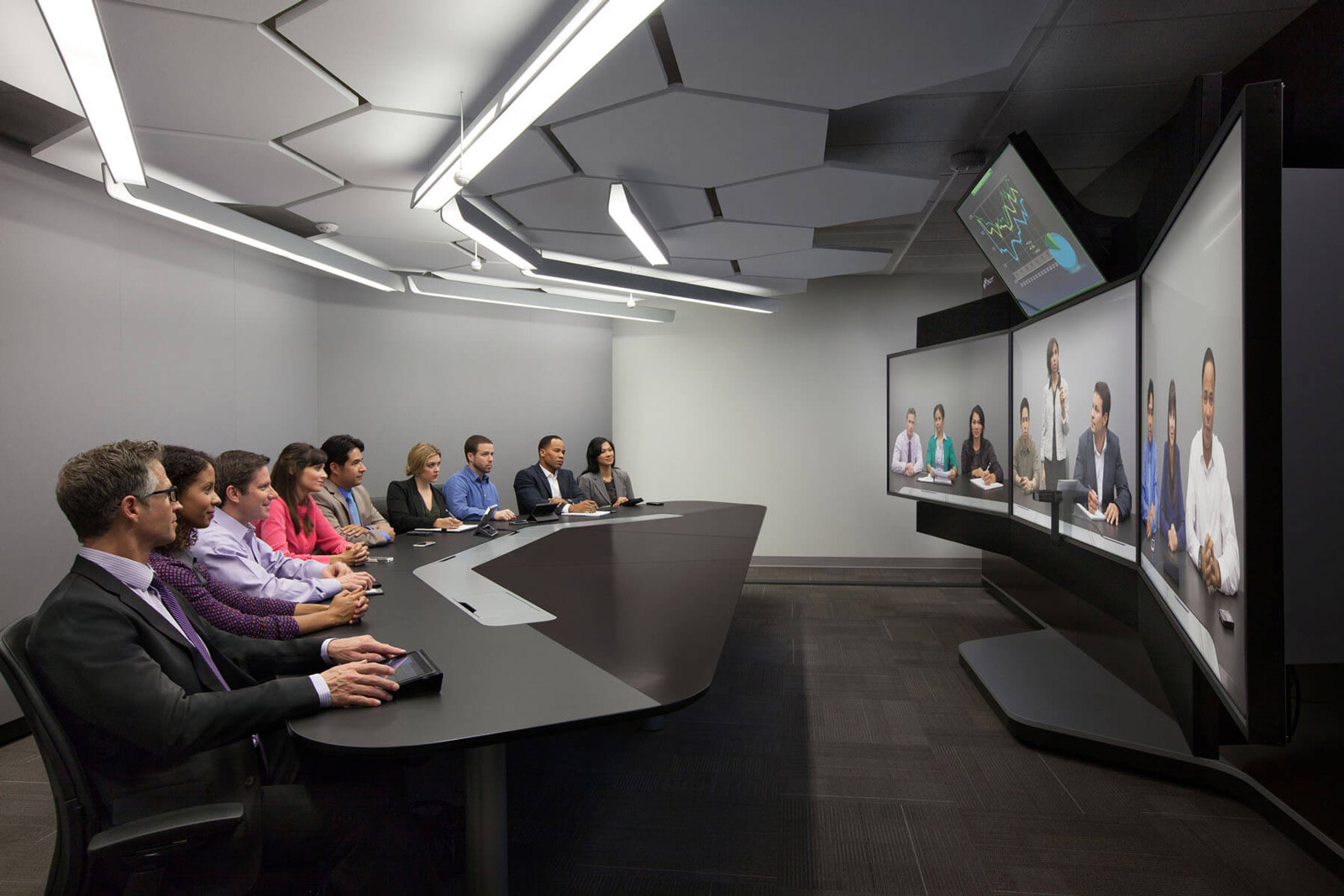 videoconferenza in meeting room